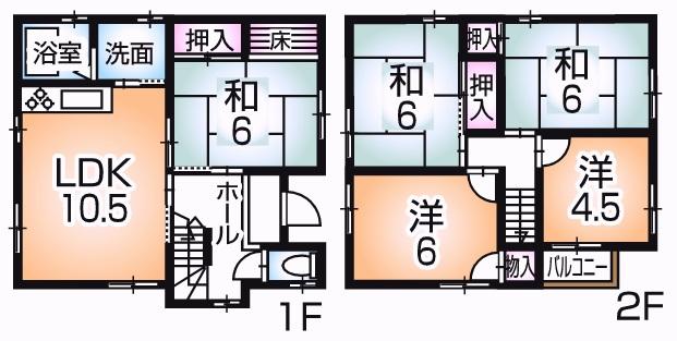 Floor plan. 7.4 million yen, 5LDK, Land area 101.69 sq m , Building area 93.09 sq m floor plan