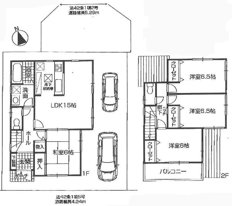 Floor plan. 20.8 million yen, 4LDK, Land area 102.64 sq m , Building area 95.58 sq m