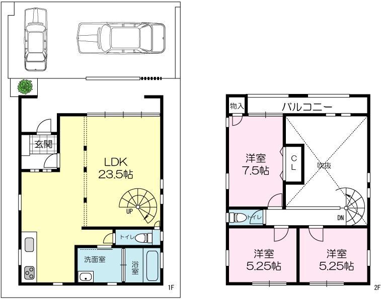 Floor plan. 16.8 million yen, 3LDK, Land area 98.41 sq m , Building area 83.88 sq m