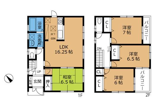 Floor plan. 22,800,000 yen, 4LDK, Land area 157.12 sq m , Building area 99.22 sq m