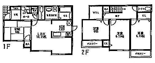 Floor plan. (1 Building), Price 20.8 million yen, 4LDK, Land area 110.28 sq m , Building area 95.17 sq m