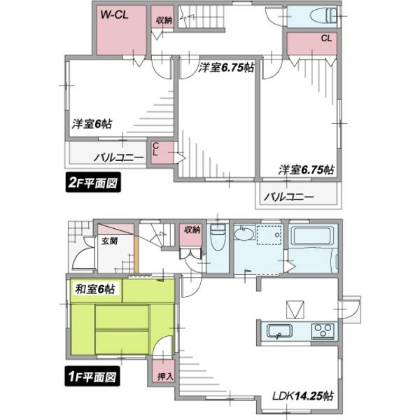 Floor plan. 20.8 million yen, 4LDK, Land area 110.28 sq m , Building area 95.17 sq m 1 issue areas