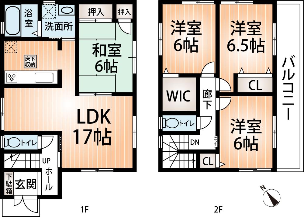 Floor plan. (No. 1 point), Price 22,800,000 yen, 4LDK, Land area 157.12 sq m , Building area 98.41 sq m