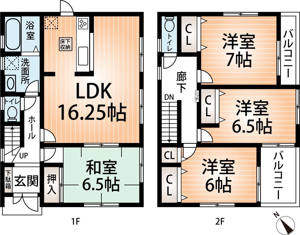 Floor plan. (No. 3 locations), Price 22,800,000 yen, 4LDK, Land area 157.12 sq m , Building area 99.22 sq m