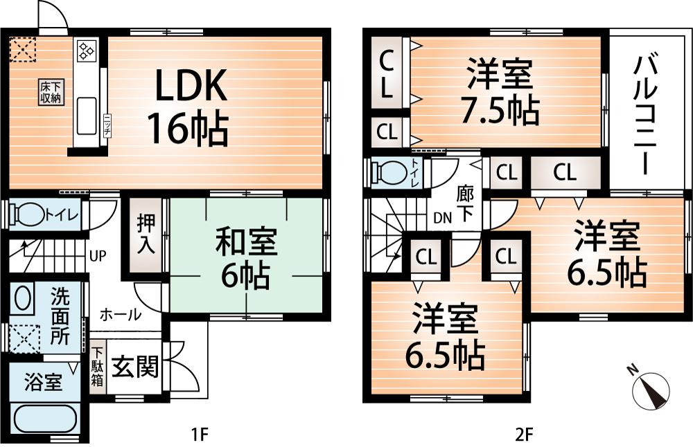Floor plan. (No. 4 locations), Price 20.8 million yen, 4LDK, Land area 193.03 sq m , Building area 98.82 sq m