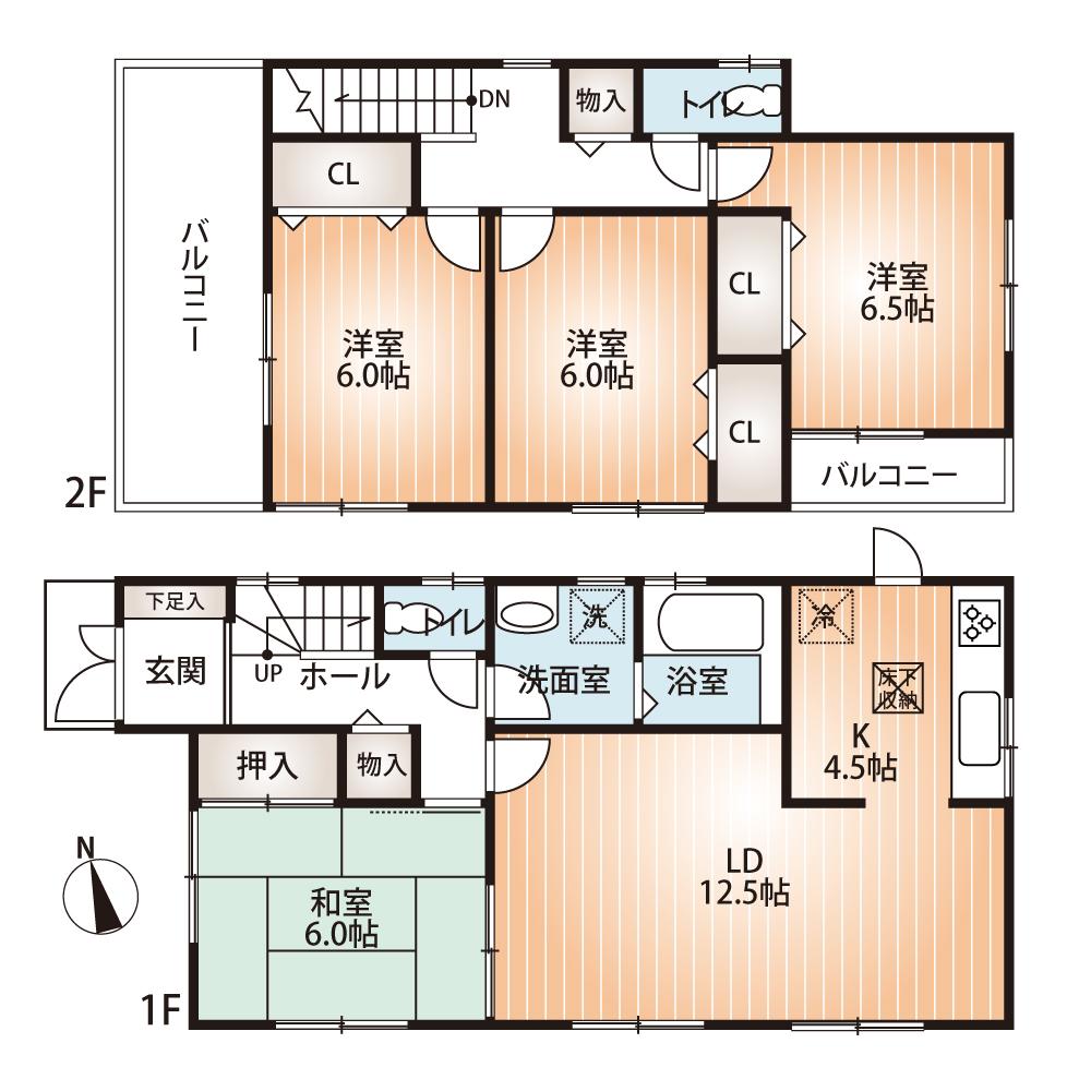 Floor plan. (No. 3 locations), Price 22,800,000 yen, 4LDK, Land area 124.8 sq m , Building area 98.82 sq m