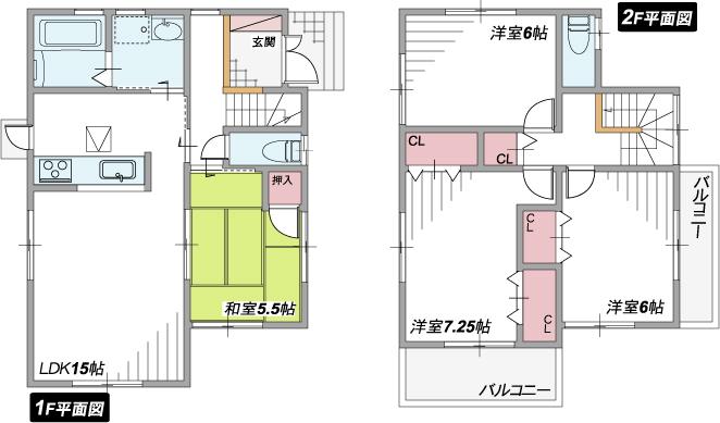 Floor plan. 22,300,000 yen, 4LDK, Land area 104.23 sq m , Is 4LDK of building area 93.15 sq m quality high usability Ryominato. Light will rain down from three directions