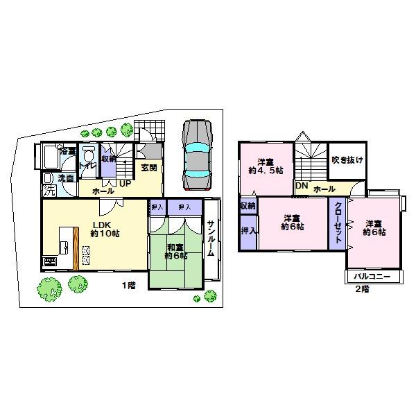 Floor plan. 12.8 million yen, 4LDK, Land area 103.81 sq m , Building area 88.6 sq m interior and exterior renovation completed