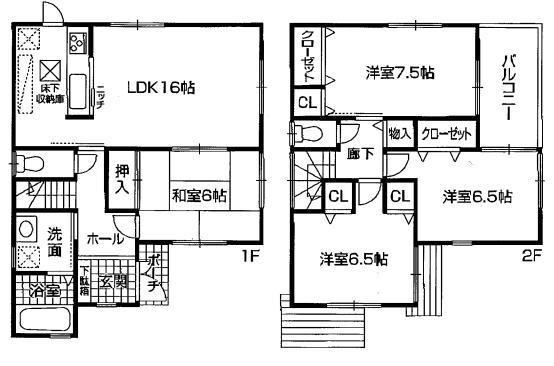 Floor plan. 20.8 million yen, 4LDK, Land area 193.03 sq m , Building area 98.82 sq m