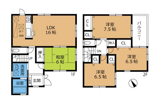 Floor plan. 20.8 million yen, 4LDK, Land area 193.03 sq m , Building area 98.82 sq m