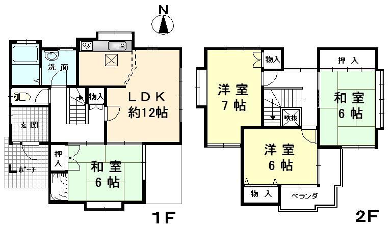 Floor plan. 10.8 million yen, 4LDK, Land area 137.01 sq m , Building area 93.98 sq m