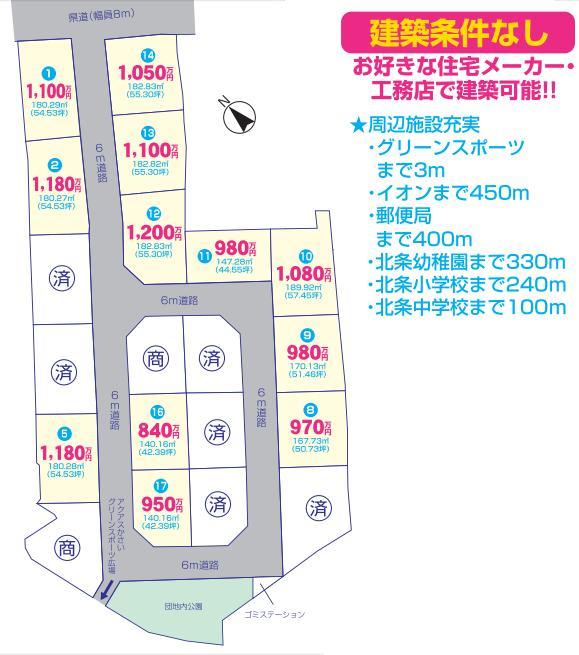 Compartment figure. Land price 9.8 million yen, Land area 147.28 sq m