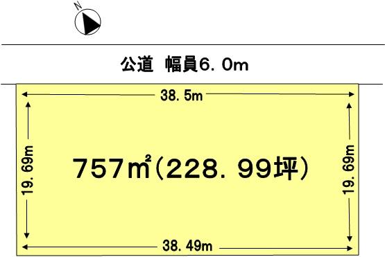 Compartment figure. Land price 41,200,000 yen, Land area 757 sq m