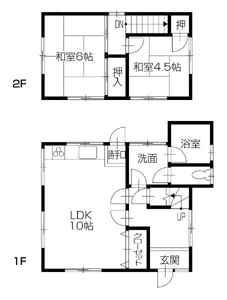Floor plan. 11.8 million yen, 2LDK, Land area 128.06 sq m , Building area 68.34 sq m