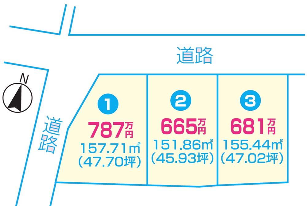 Compartment figure. Land price 6.65 million yen, Land area 151.86 sq m