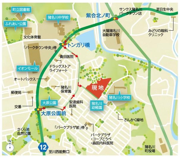 Local guide map. Comfort of mature town unique. Living facilities and access map of "comfort-ku")