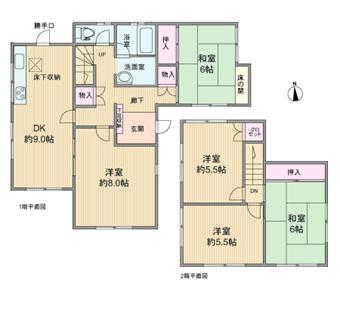 Floor plan. 14.8 million yen, 5DK, Land area 186.35 sq m , Building area 100.77 sq m