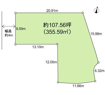 Compartment figure. Land price 8.5 million yen, Land area 355.59 sq m compartment view