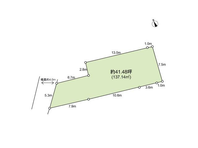 Compartment figure. Land price 13.8 million yen, Land area 137.14 sq m