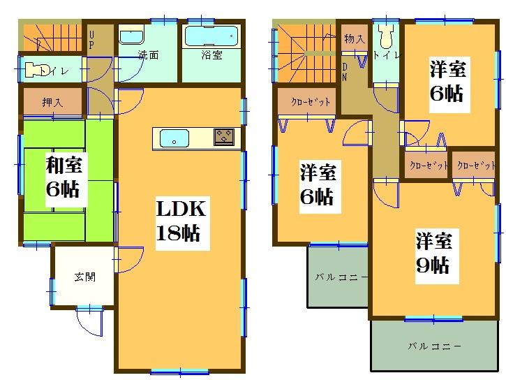 Floor plan. (No. 1 point), Price 23.8 million yen, 4LDK, Land area 154.92 sq m , Building area 105.98 sq m