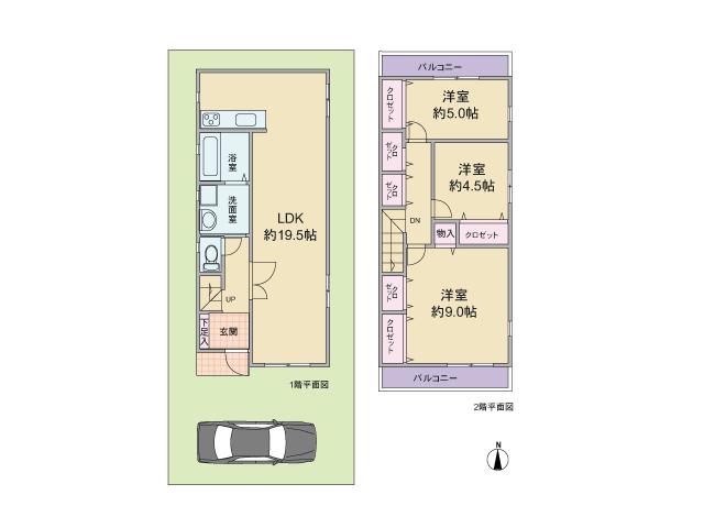 Floor plan. 27.5 million yen, 3LDK, Land area 80.52 sq m , Building area 90.31 sq m