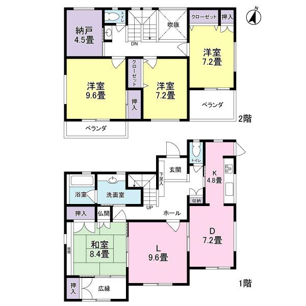 Floor plan. 37,800,000 yen, 4LDK + S (storeroom), Land area 345.31 sq m , The building area is 155.34 sq m building 155.34 sq m. 4LDK + closet is the type of floor plan