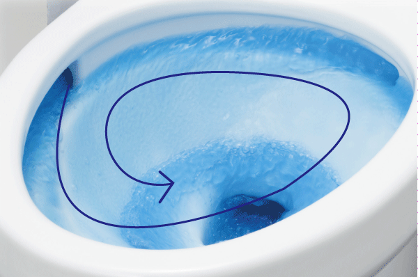 Toilet.  [Tornado cleaning] The swirling water flow, Evenly wash the bowl surface. Persistent dirt with less water also wash firm efficiency (Description Photos)