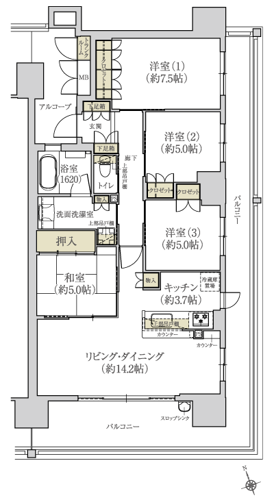 Floor: 4LDK, occupied area: 90.12 sq m, Price: 45.7 million yen