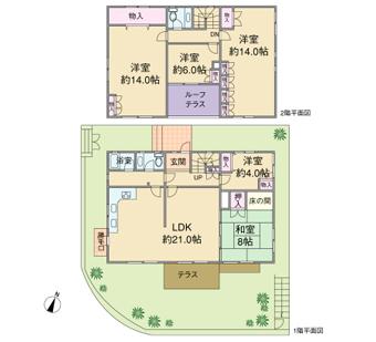 Floor plan. 34,800,000 yen, 4LDK, Land area 208.95 sq m , Building area 157.49 sq m