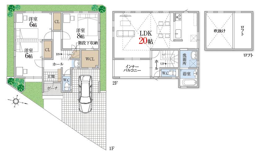 Floor plan. 23,900,000 yen, 3LDK + S (storeroom), Land area 102.08 sq m , Because of building area 98.95 sq m already completed, You can preview of the building. 