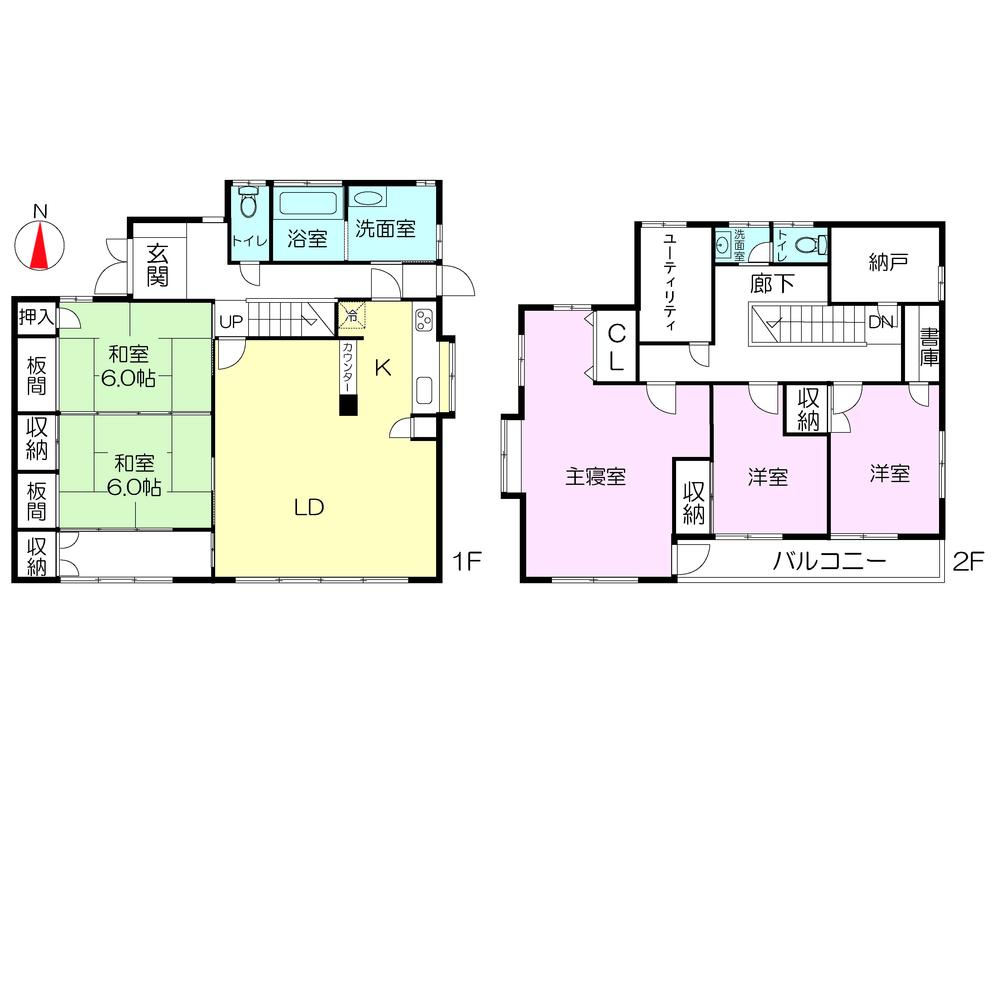 Floor plan. 35 million yen, 5LDK + S (storeroom), Land area 192.06 sq m , Building area 164.77 sq m