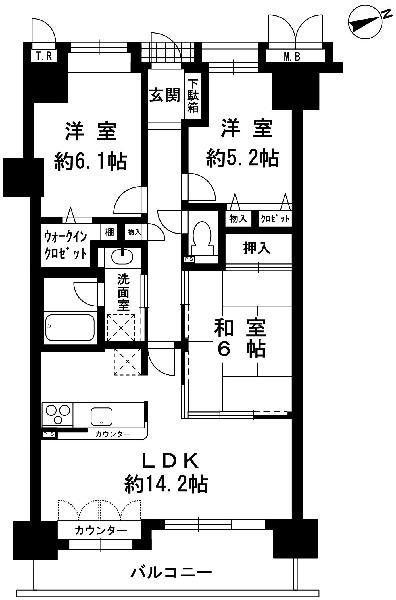 Floor plan. 3LDK, Price 16.8 million yen, Occupied area 72.56 sq m , Balcony area 9.19 sq m
