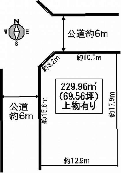 Compartment figure. Land price 21,800,000 yen, Bright and airy location in the land area 229.96 sq m northwest corner lot