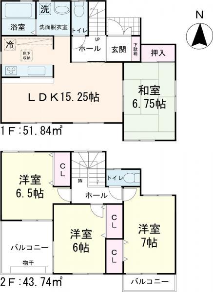 Floor plan. 28.8 million yen, 4LDK, Land area 170.6 sq m , Building area 95.58 sq m