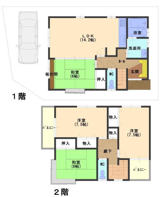 Floor plan. 25,800,000 yen, 4LDK, Land area 100 sq m , Building area 102.26 sq m