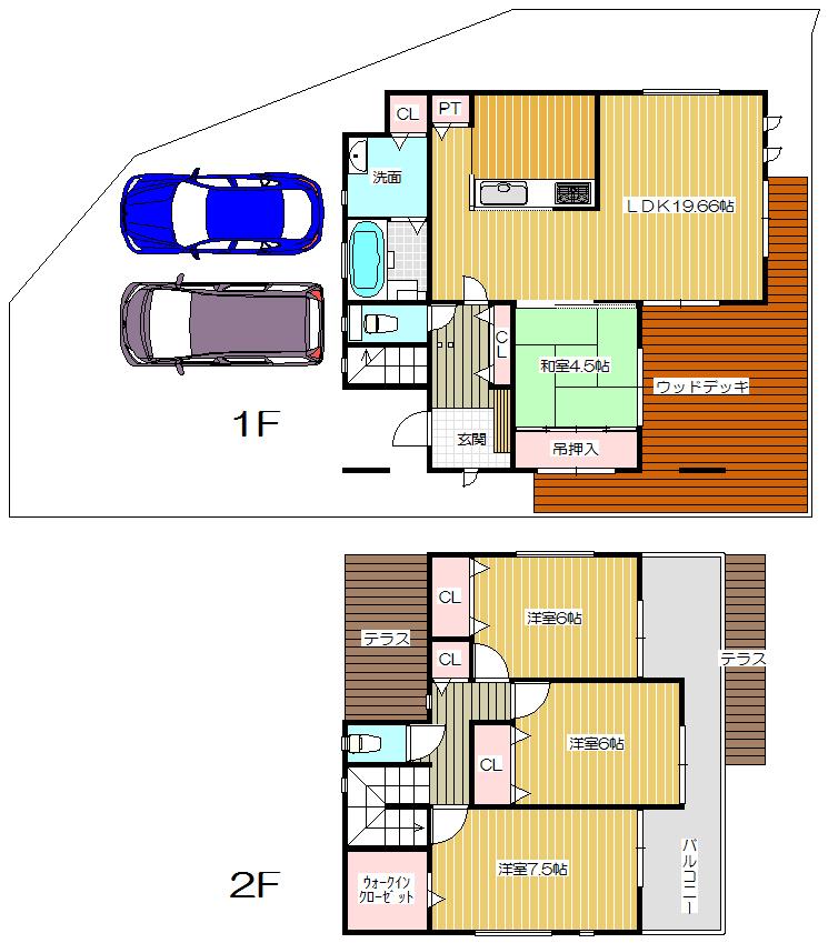 Building plan example (Perth ・ Introspection). Building plan example (No. 1 place) Building area 106.11    sq m