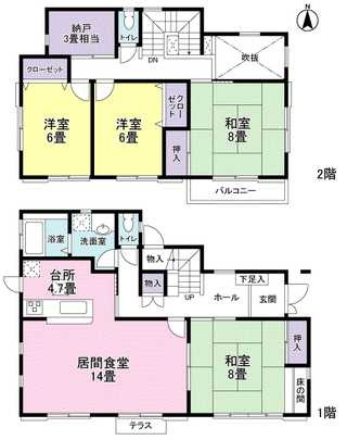 Floor plan. Mato of 4LDK ・ There is a storage place in each room.