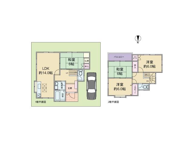 Floor plan. 8.1 million yen, 4LDK, Land area 107.11 sq m , Building area 94.4 sq m