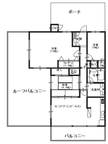 Floor plan. 3LDK, Price 18.9 million yen, Occupied area 88.58 sq m , Balcony area 26 sq m