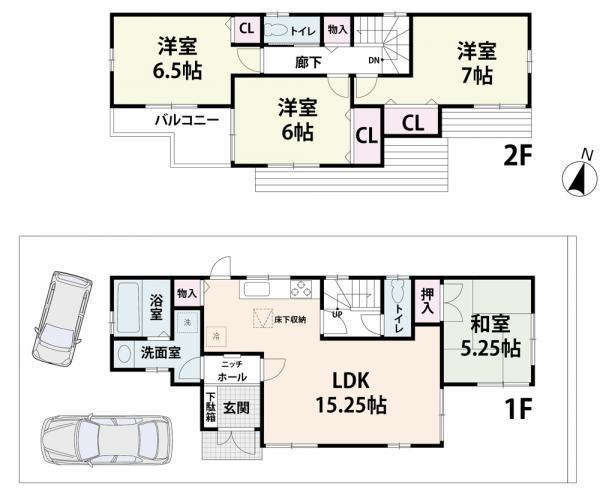 Floor plan. 21,800,000 yen, 4LDK, Land area 120.91 sq m , Building area 94.77 sq m
