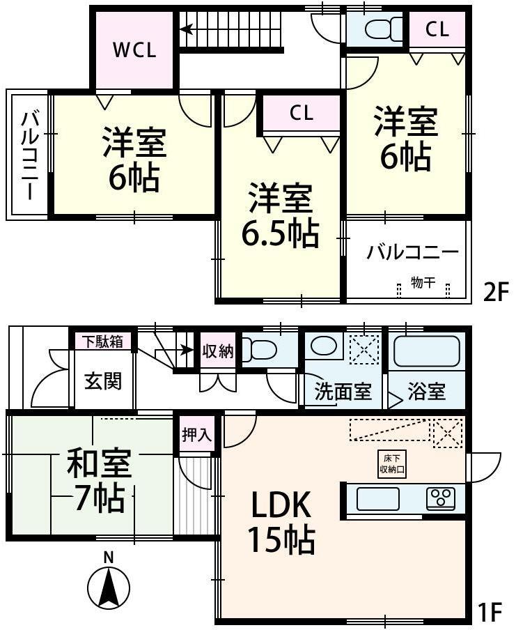 Floor plan. (No. 7 locations), Price 19,800,000 yen, 4LDK, Land area 178.21 sq m , Building area 95.58 sq m