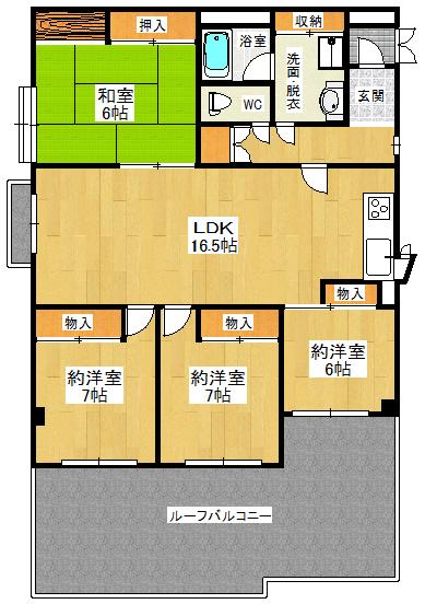 Floor plan. 4LDK, Price 16.8 million yen, Occupied area 97.14 sq m , Balcony area 32.04 sq m   ■ Yang per preeminent because there is a roof balcony ■