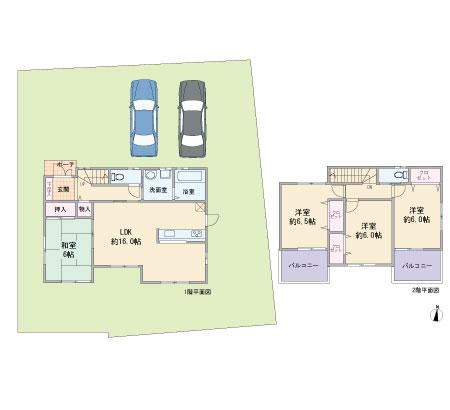 Floor plan. 28.8 million yen, 4LDK, Land area 202.98 sq m , Building area 94.77 sq m