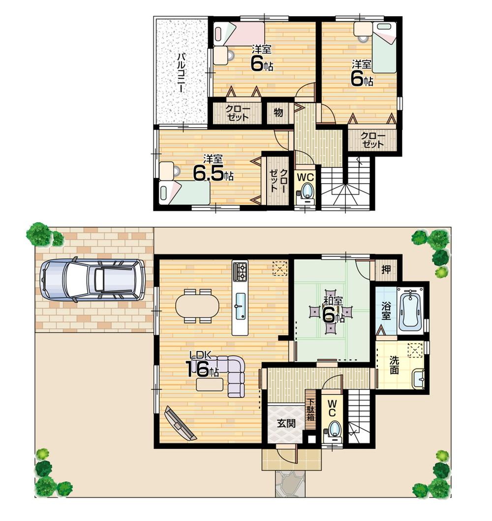 Floor plan. 25,800,000 yen, 4LDK, Land area 162.11 sq m , Building area 112.85 sq m   [No. 2 place] 