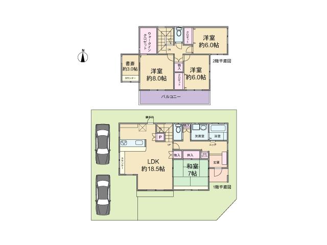 Floor plan. 36.5 million yen, 4LDK, Land area 165.52 sq m , Building area 122.55 sq m