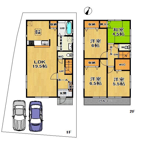 Floor plan. (1 Building), Price 17.8 million yen, 4LDK, Land area 118.59 sq m , Building area 99.36 sq m