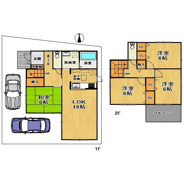 Floor plan. (No. 1 point), Price 21,800,000 yen, 4LDK, Land area 151.46 sq m , Building area 94.77 sq m