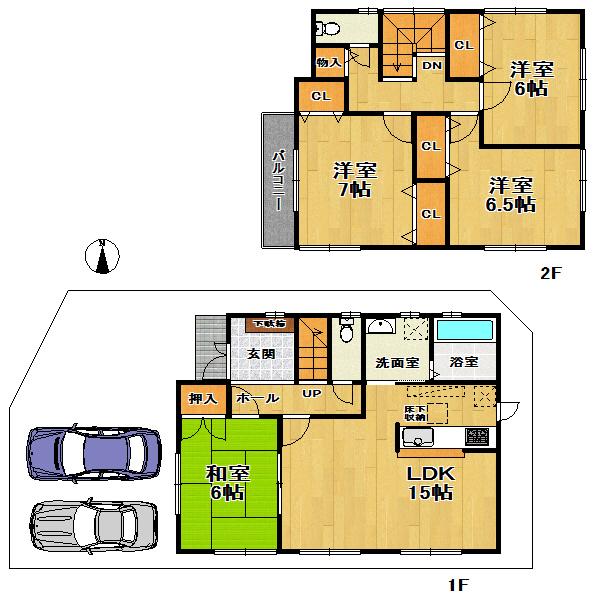Floor plan. (No. 3 locations), Price 23.8 million yen, 4LDK, Land area 151.26 sq m , Building area 98.81 sq m