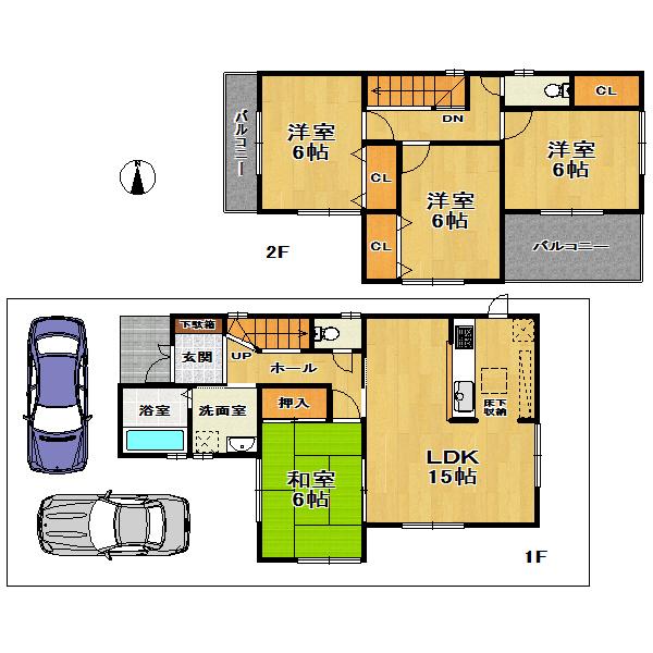 Floor plan. (No. 4 locations), Price 22,800,000 yen, 4LDK, Land area 151.23 sq m , Building area 93.96 sq m