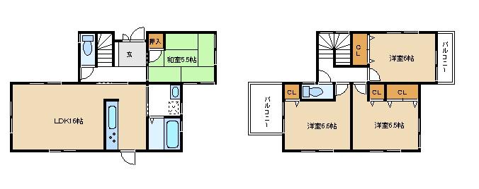 Floor plan. 22,800,000 yen, 4LDK, Land area 178.22 sq m , Building area 93.96 sq m